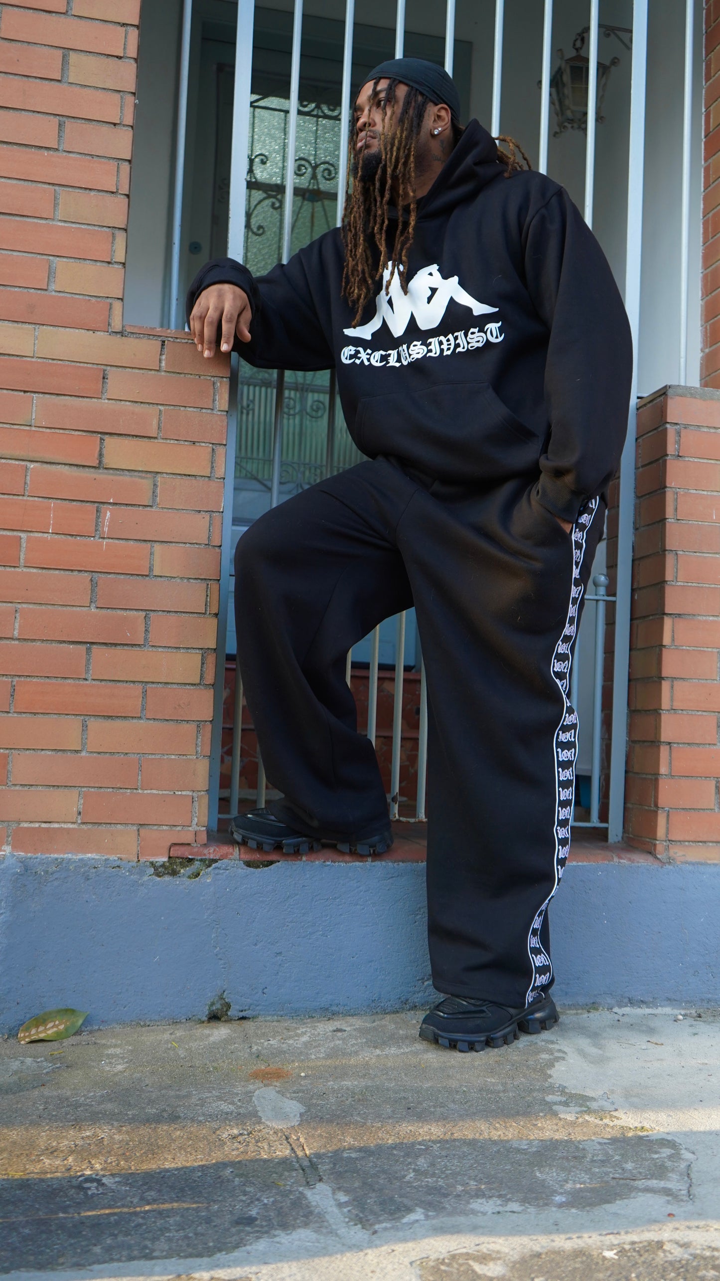1of1 Kappa Heritage Wide Cut Black Sweat pants