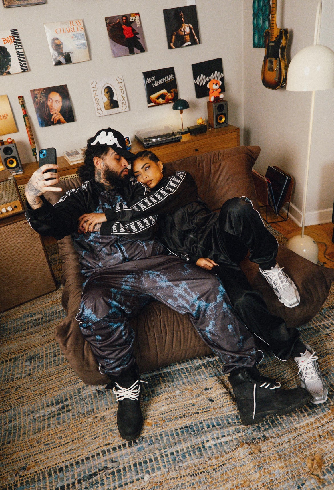 1of1 Kappa Black & Blue Track Pants