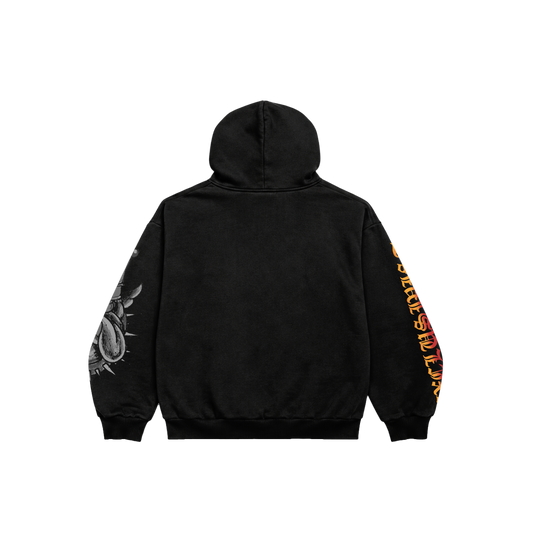 Hoodie Zip Preto "King of Beasts" Ed Hardy & 1OF1 Exclusivist