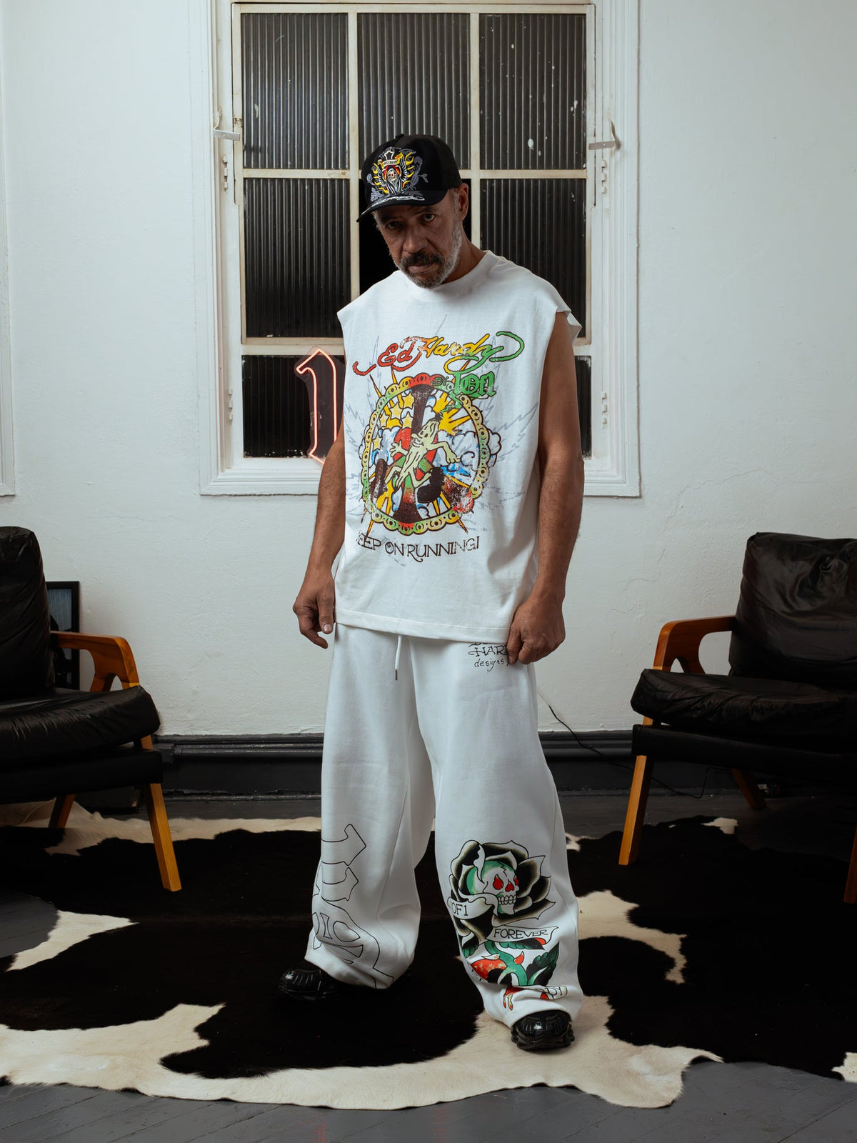 Calça de Moletom Off White "1OF1 Forever" Ed Hardy & 1OF1 Exclusivist