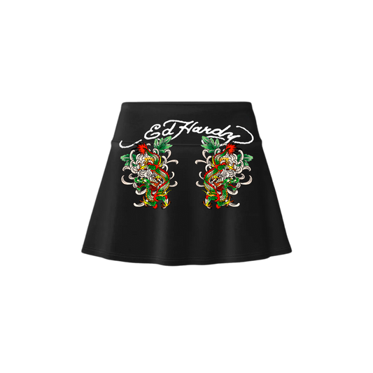 Short Saia Preto "Dragon Duo" Ed Hardy & 1OF1 Exclusivist