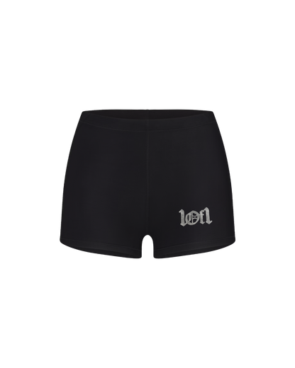 Mini Shorts Preto "Ghost Leather Contour"
