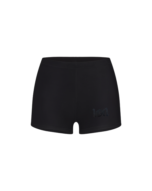 Mini Shorts Preto "Ash Leather Contour"