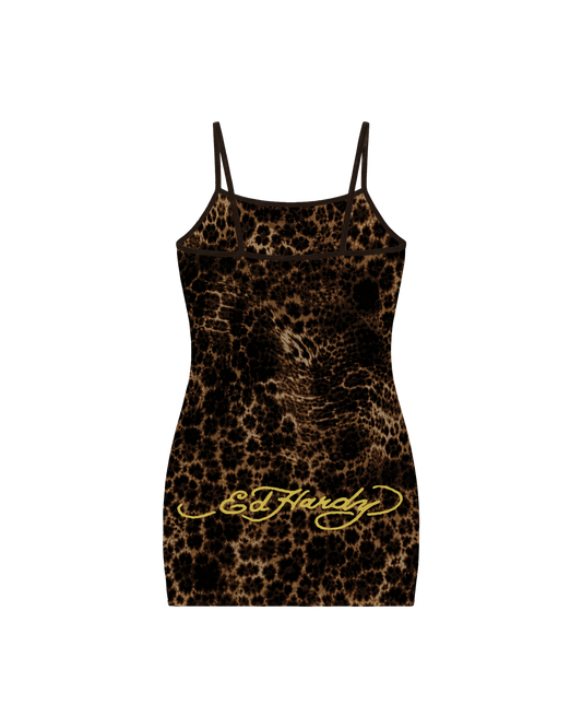 Vestido de Tule Animal Print 1OF1 & Ed Hardy