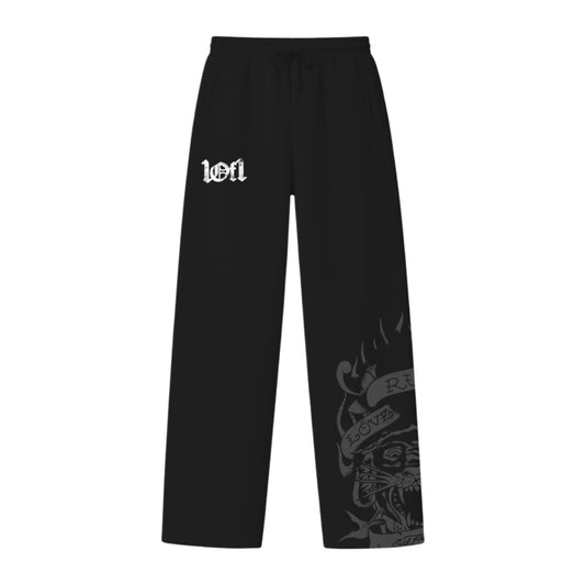Calça de Moletom Preta Rhinestone "Love Runs Wild" Ed Hardy & 1OF1 Exclusivist