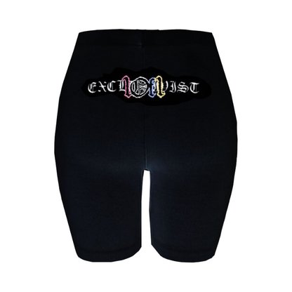 Black Biker Shorts "Street Lights"