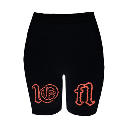 Black Biker Shorts "Red Splash"