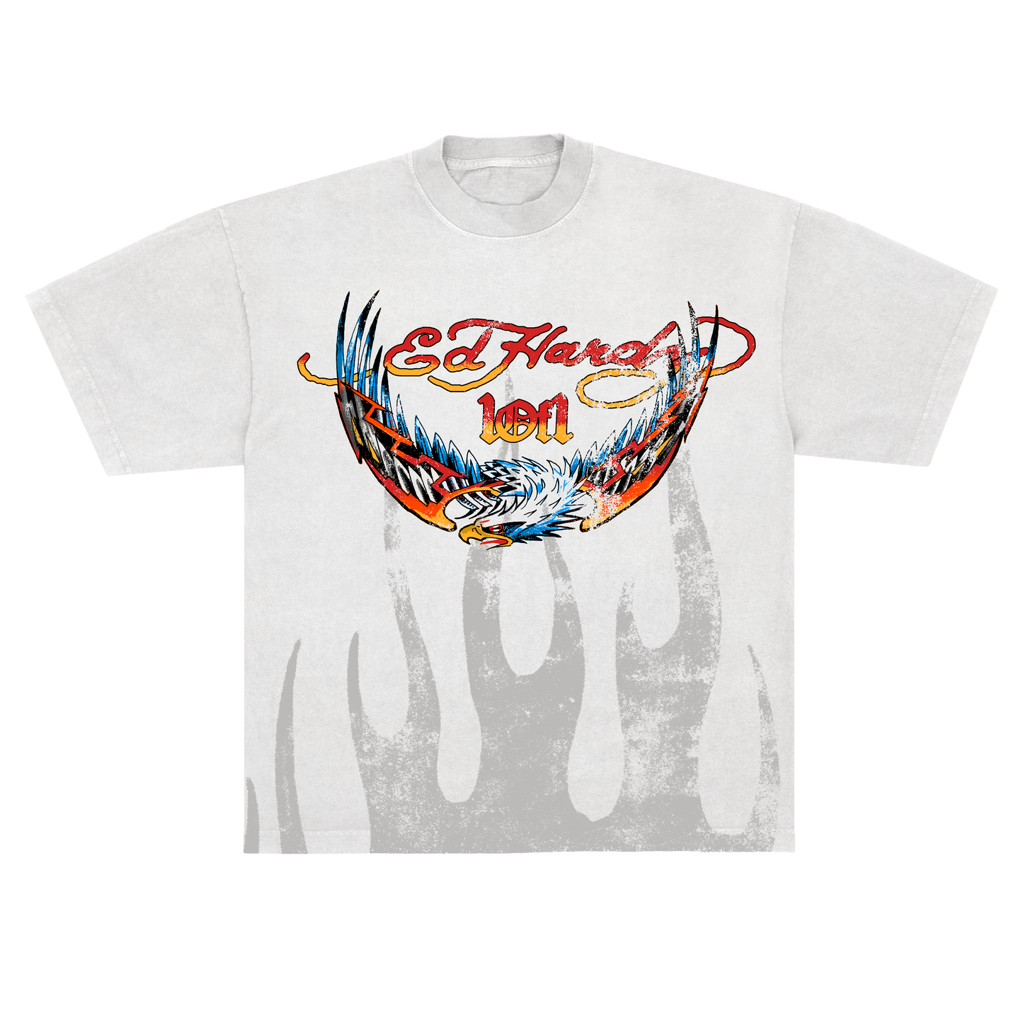 Camiseta Off White "Flaming Eagle" Ed Hardy & 1OF1 Exclusivist