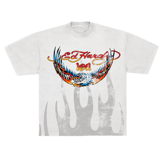 Camiseta Off White "Flaming Eagle" Ed Hardy & 1OF1 Exclusivist