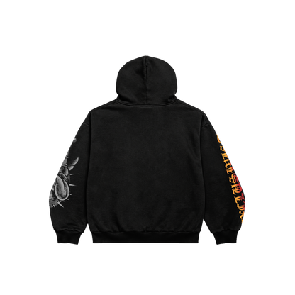 Hoodie Zip Preto "King of Beasts" Ed Hardy & 1OF1 Exclusivist