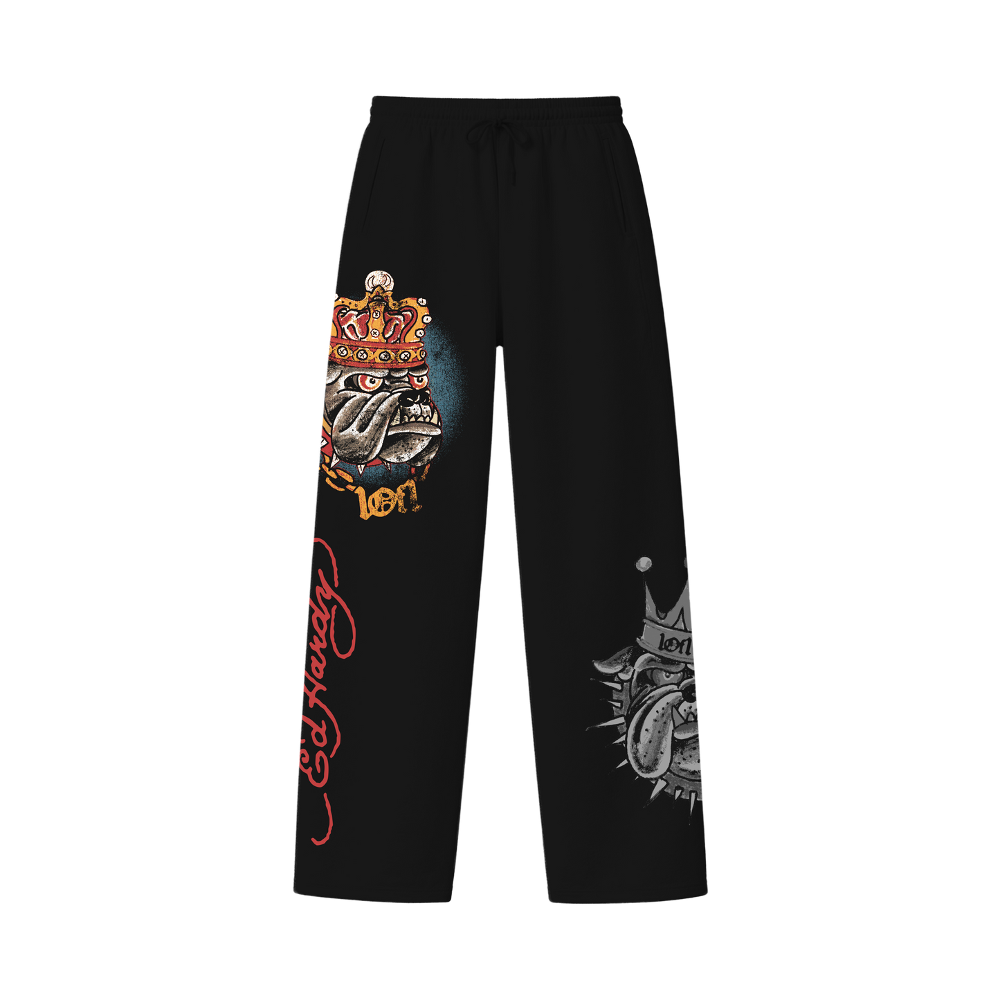 Calça de Moletom Preta "King of Beasts" Ed Hardy & 1OF1 Exclusivist