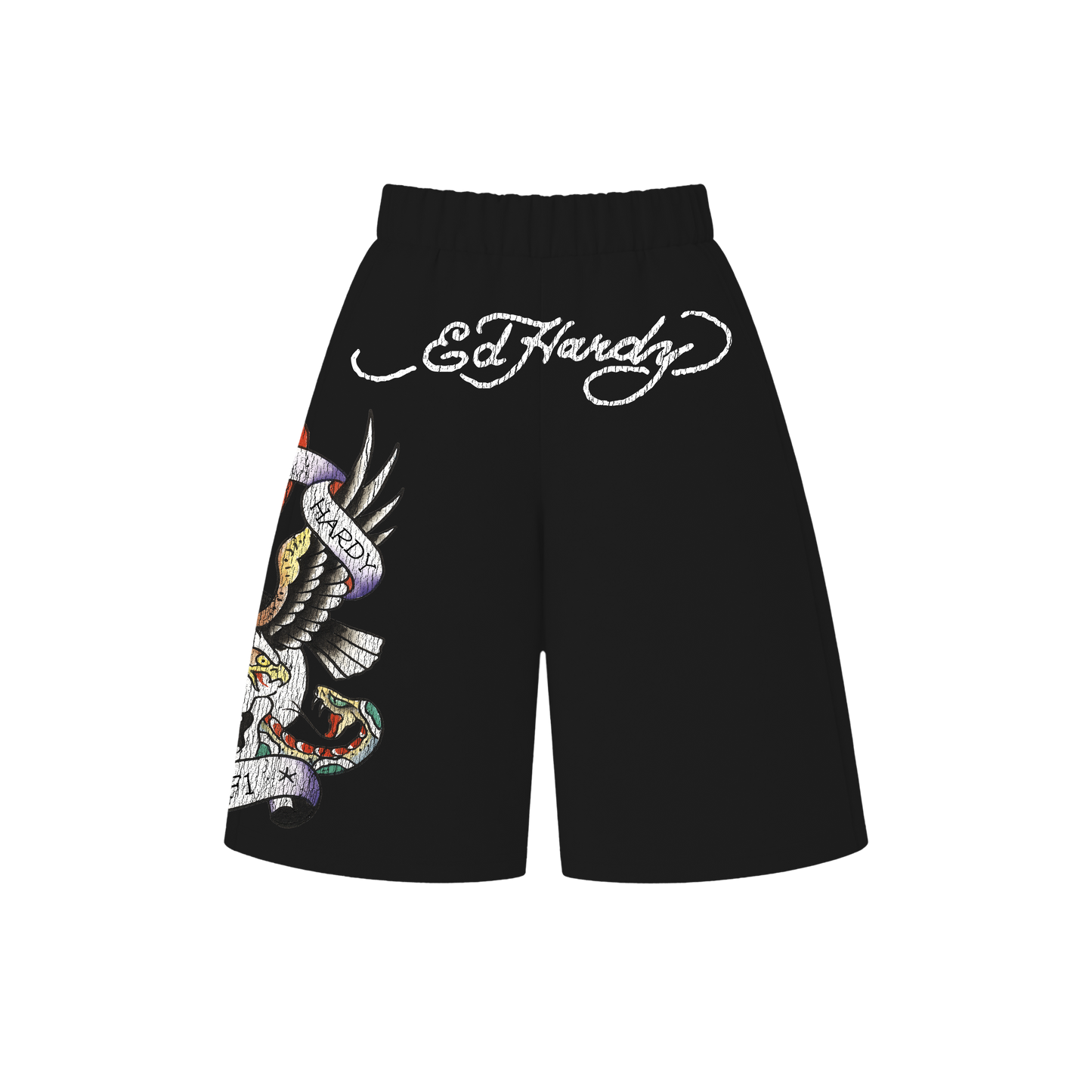 Bermuda de Moletom Preta "Rotten Skull" Ed Hardy & 1OF1 Exclusivist