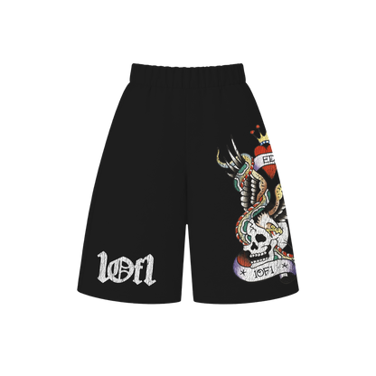 Bermuda de Moletom Preta "Rotten Skull" Ed Hardy & 1OF1 Exclusivist