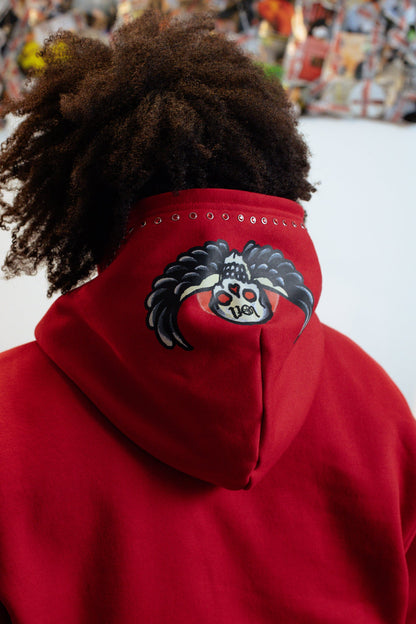 Hoodie Zip Vermelho "The Reaper" Ed Hardy & 1OF1 Exclusivist