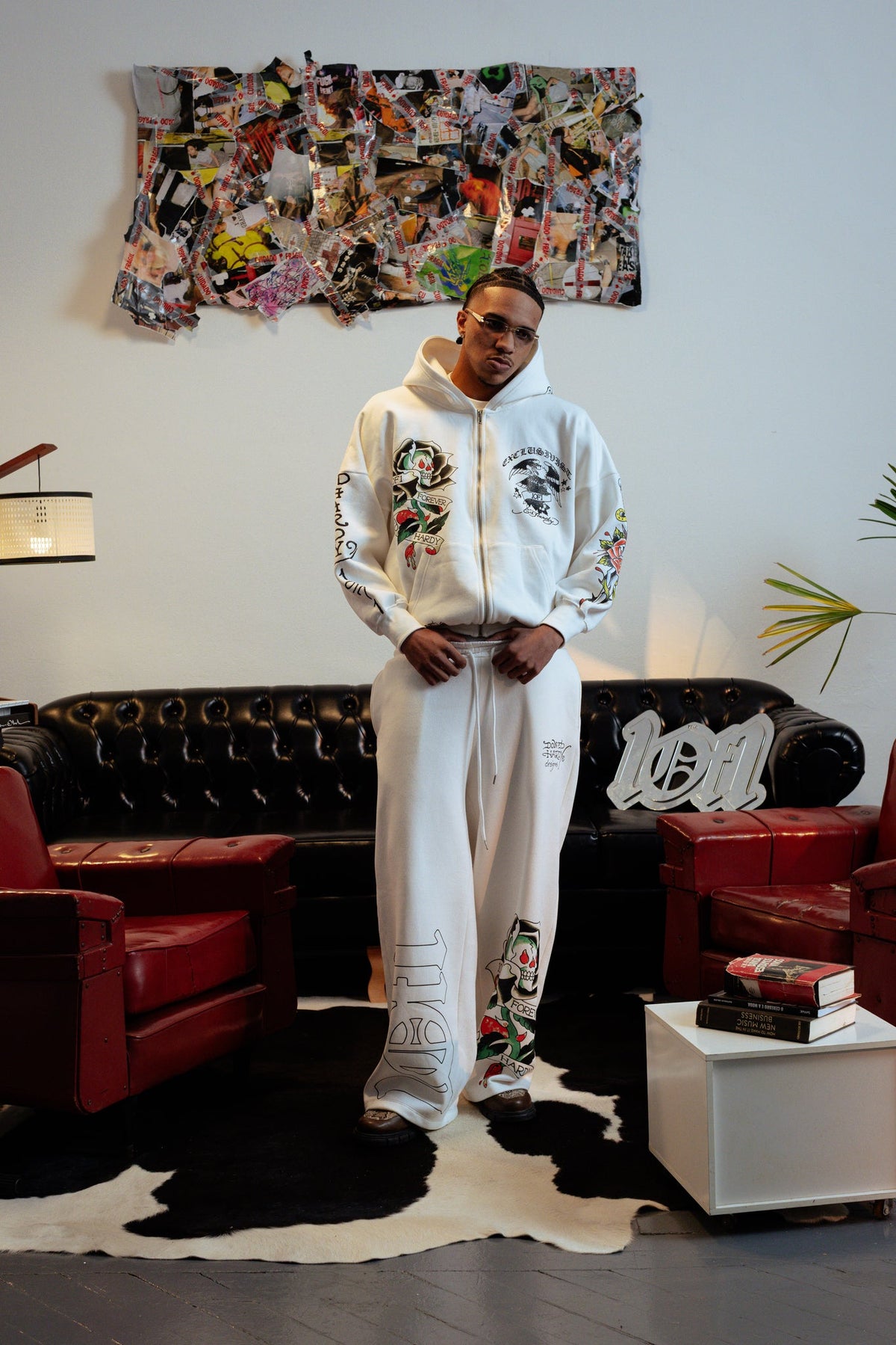 Calça de Moletom Off White "1OF1 Forever" Ed Hardy & 1OF1 Exclusivist