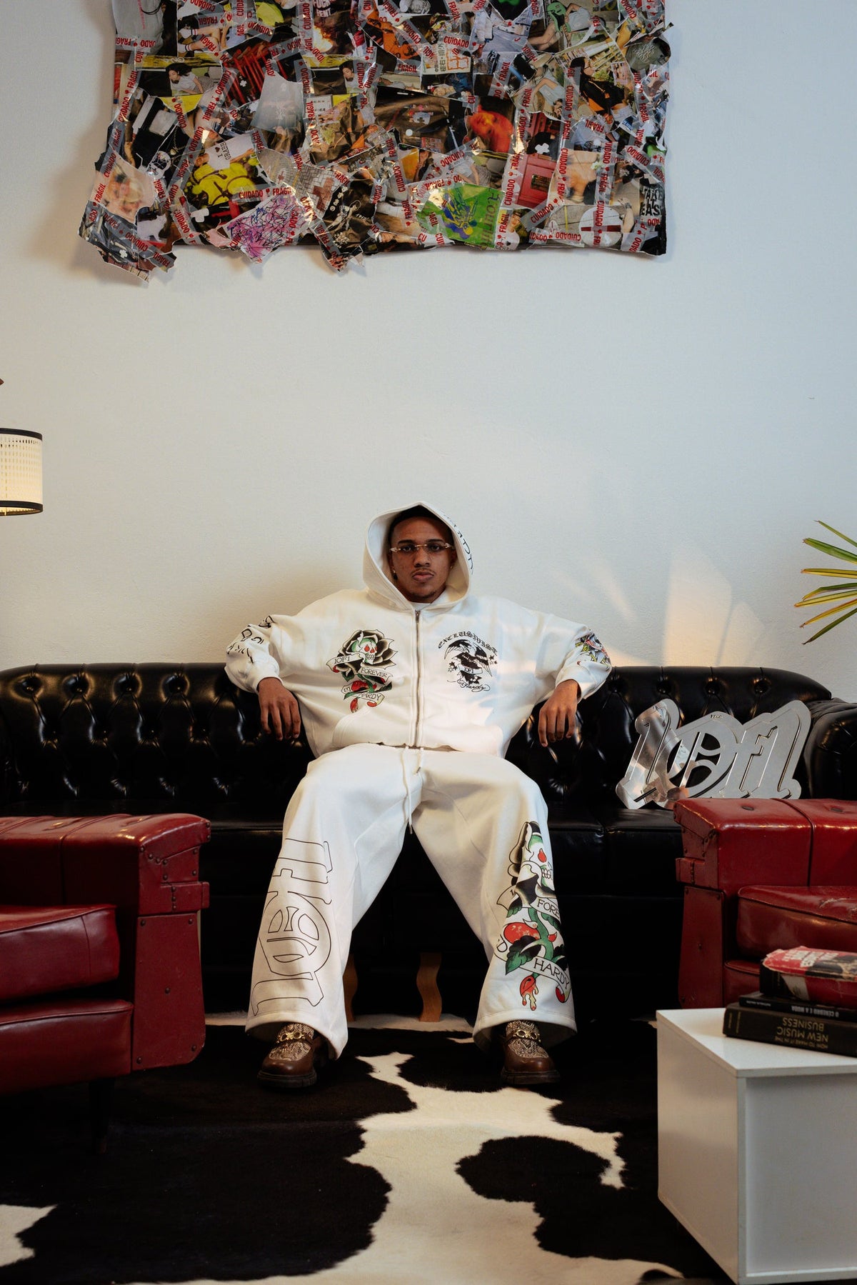 Calça de Moletom Off White "1OF1 Forever" Ed Hardy & 1OF1 Exclusivist