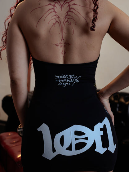 Vestido Frente Única Preto "Dragon" Ed Hardy & 1OF1 Exclusivist