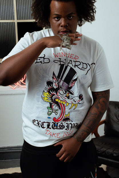 Camiseta Off White "Winner Take All" Ed Hardy & 1OF1 Exclusivist