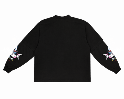Camiseta Manga Longa Preta "Rhinestone Panther"  1OF1 & Ed Hardy Exclusivist