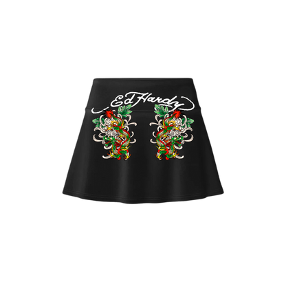 Short Saia Preto "Dragon Duo" Ed Hardy & 1OF1 Exclusivist