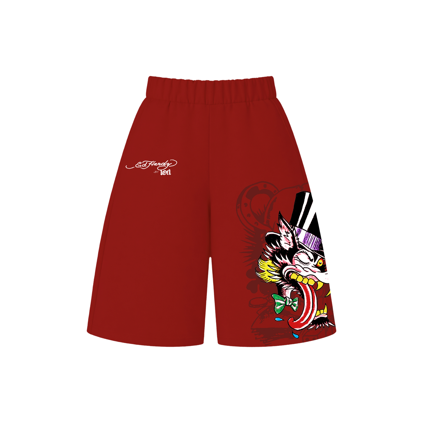 Bermuda de Moletom Vermelha "Winner Take All" Ed Hardy & 1OF1 Exclusivist