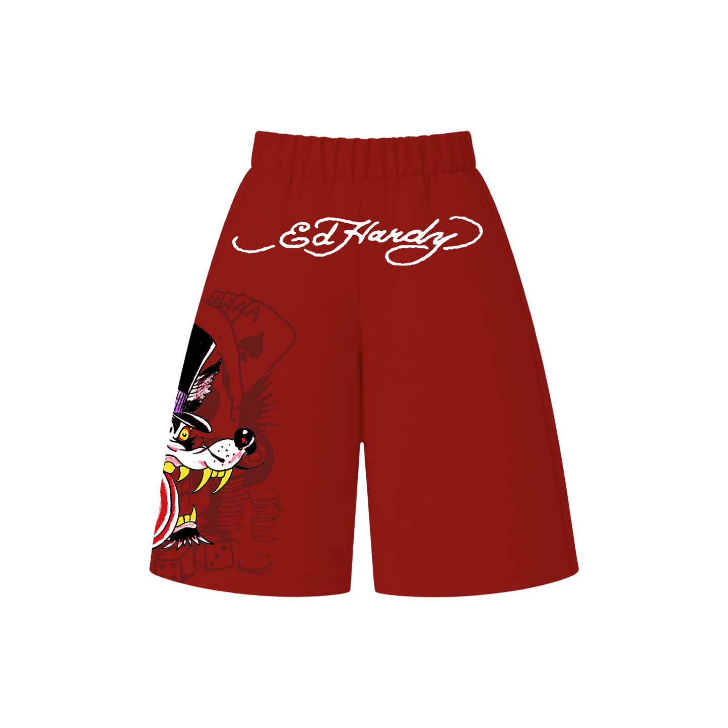 Bermuda de Moletom Vermelha "Winner Take All" Ed Hardy & 1OF1 Exclusivist